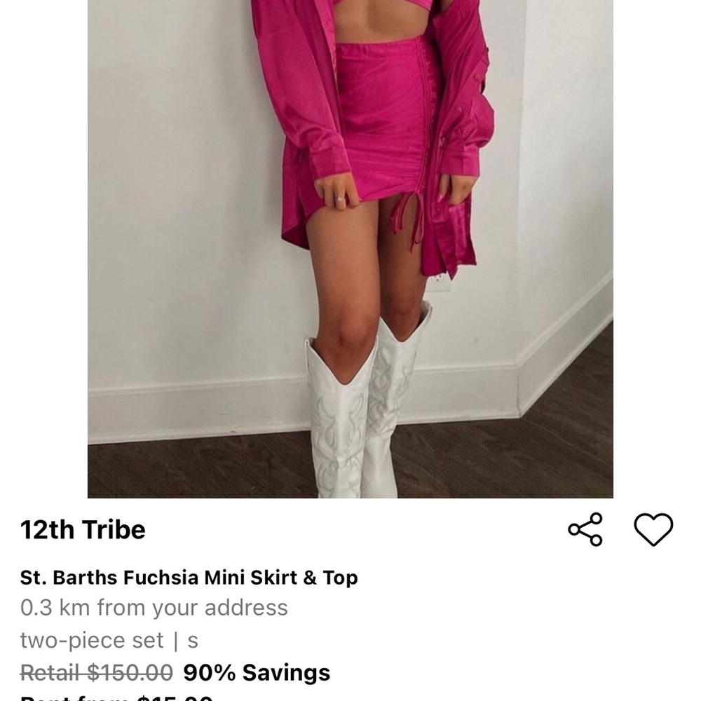 12th Tribe Fuchsia Mini Skirt & Top Set - Picture 3 of 3